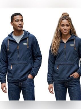 L.L. Bean Mountain Classic Anorak - Navy/Orange (Unisex S)